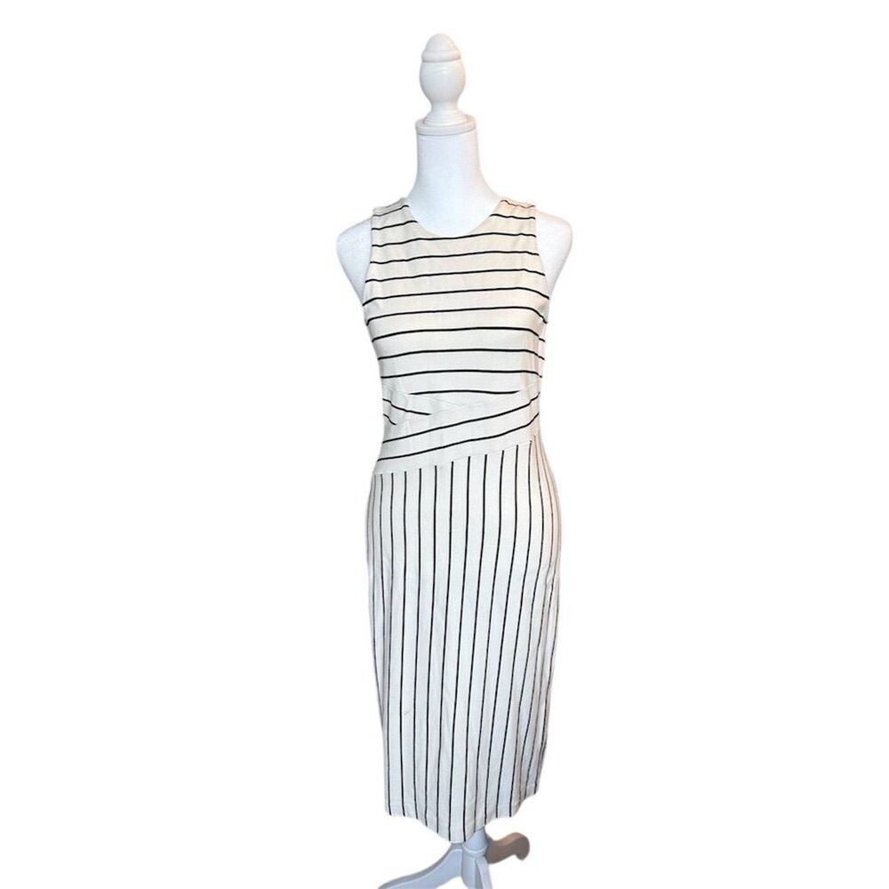 Ann Taylor Women's Striped Sleeveless Knee Length Dress Size 0 Multicolor